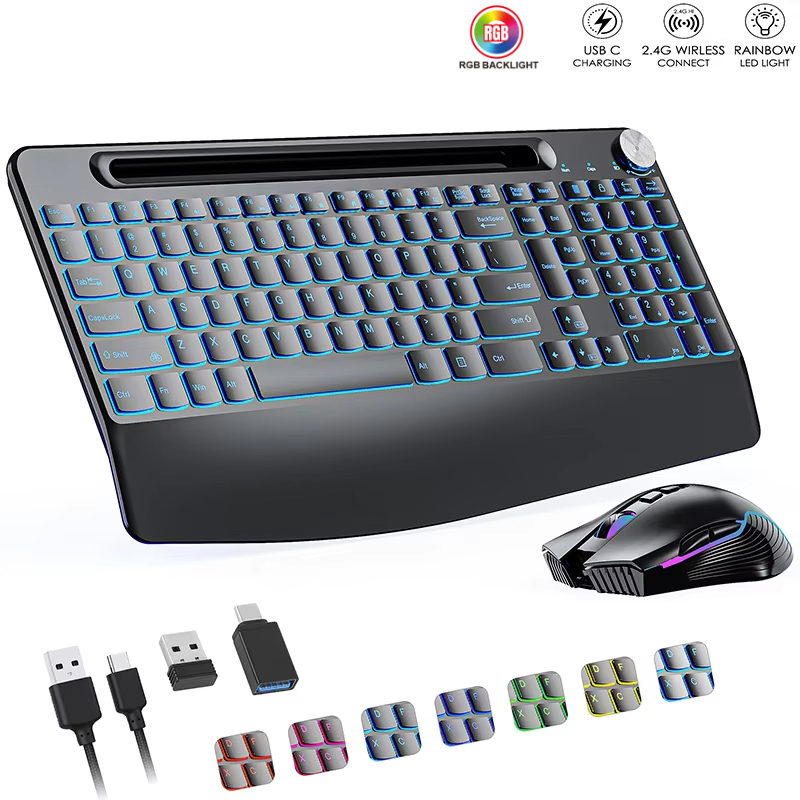 Gaming Keyboard And Mouse Wireless - Mouse Keyboard nirkabel 2.4G & tipe-c,