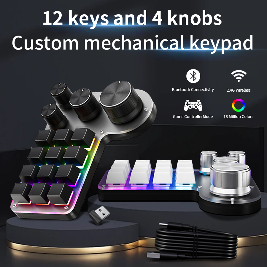 Gaming Keyboard 1 Hand - 3 Mode 12 Tombol Keyboard Mekanis