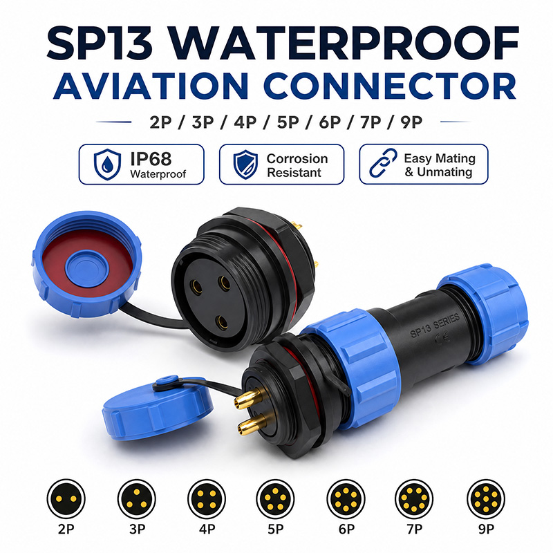 Aviator Connector Kit - Konektor Soket Penerbangan IP68 SP13 Tahan