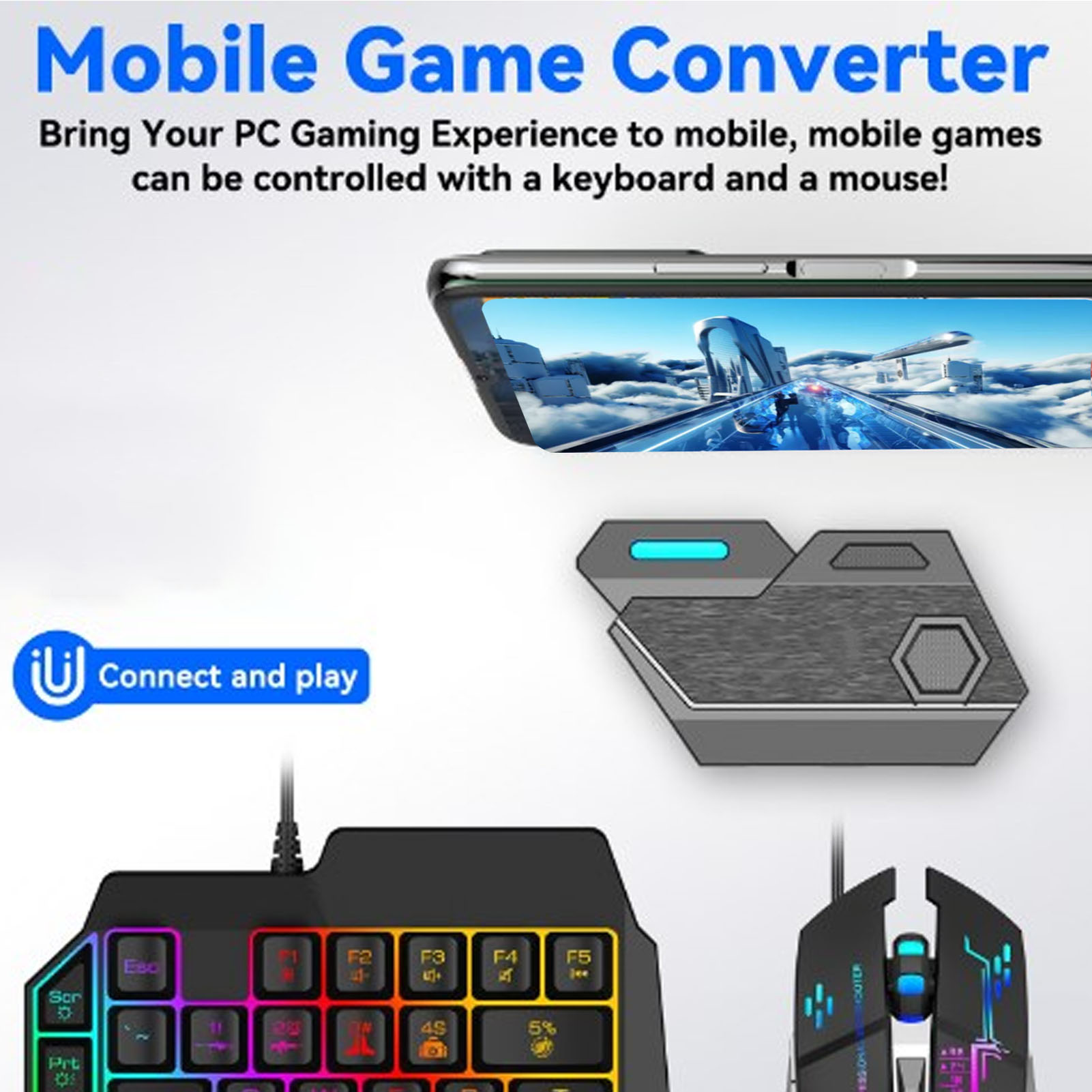 Gaming Keyboard Mouse Combo - Paket Combo Game Mobile Koneksi Bluetooth
