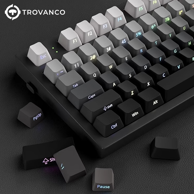 Gaming Keyboard Typewriter - 130 Keycap Gradien dengan Cetakan Samping