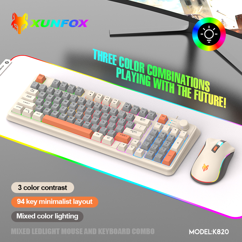 Gaming Keyboard And Mouse Wireless - K820 Set Keyboard Game berkabel USB,
