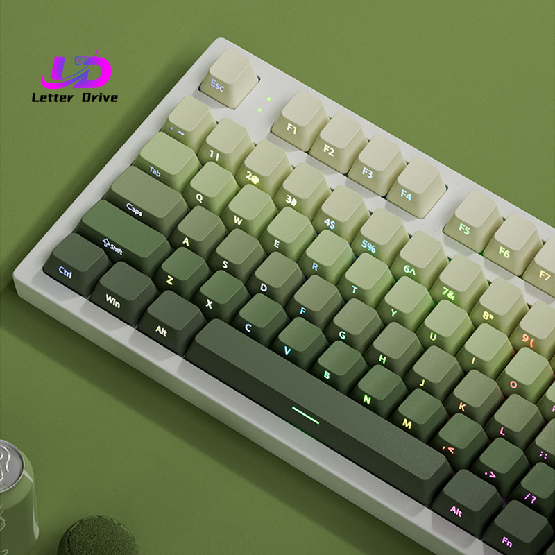 Gaming Keyboard Typewriter - 135 Keycap Profil Cherry Warna Hijau