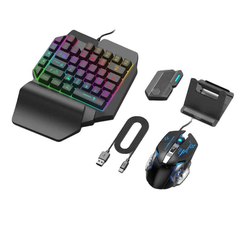 Gaming Keyboard 1 Hand - Set Keyboard dan Mouse Gaming 4-in-1
