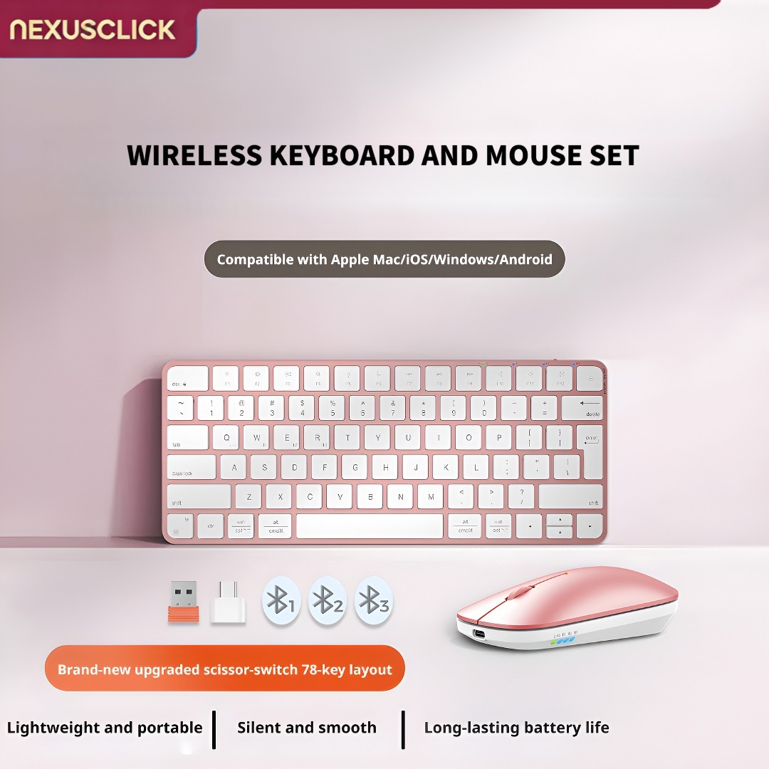 Gaming Keyboard That Is Quiet - NexusClick Ultra Slim Wireless Keyboard Mouse