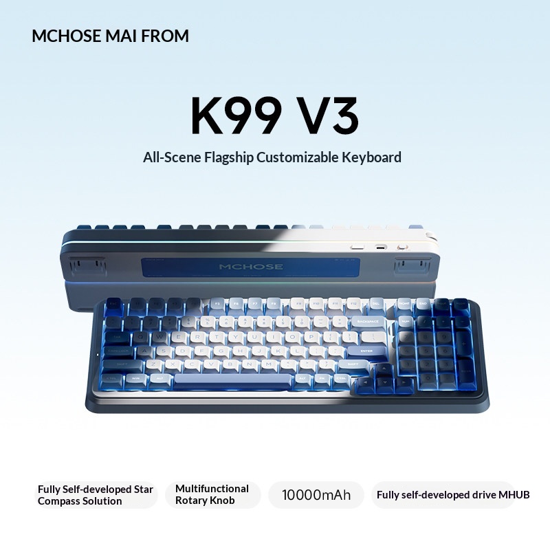 MCHOSE K99 V3 Mode Keyboard Me - Gaming Keyboard Mechanical Wireless ulasan dan harga