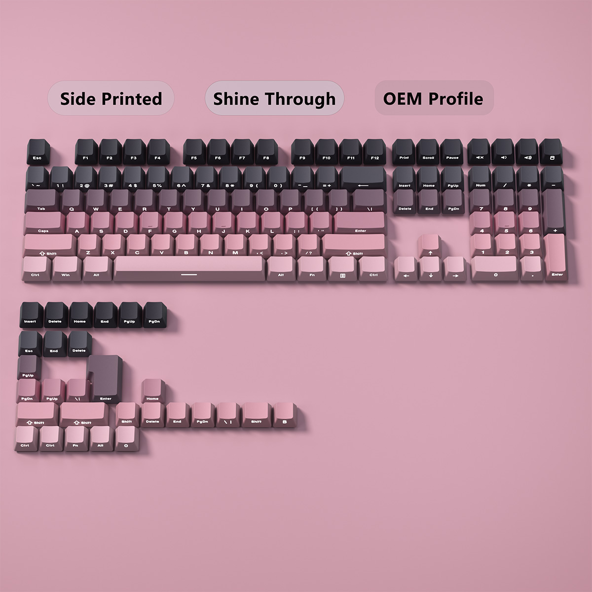 Keycaps Gradien dengan Cetakan - Gaming Keyboard Typewriter ulasan dan harga