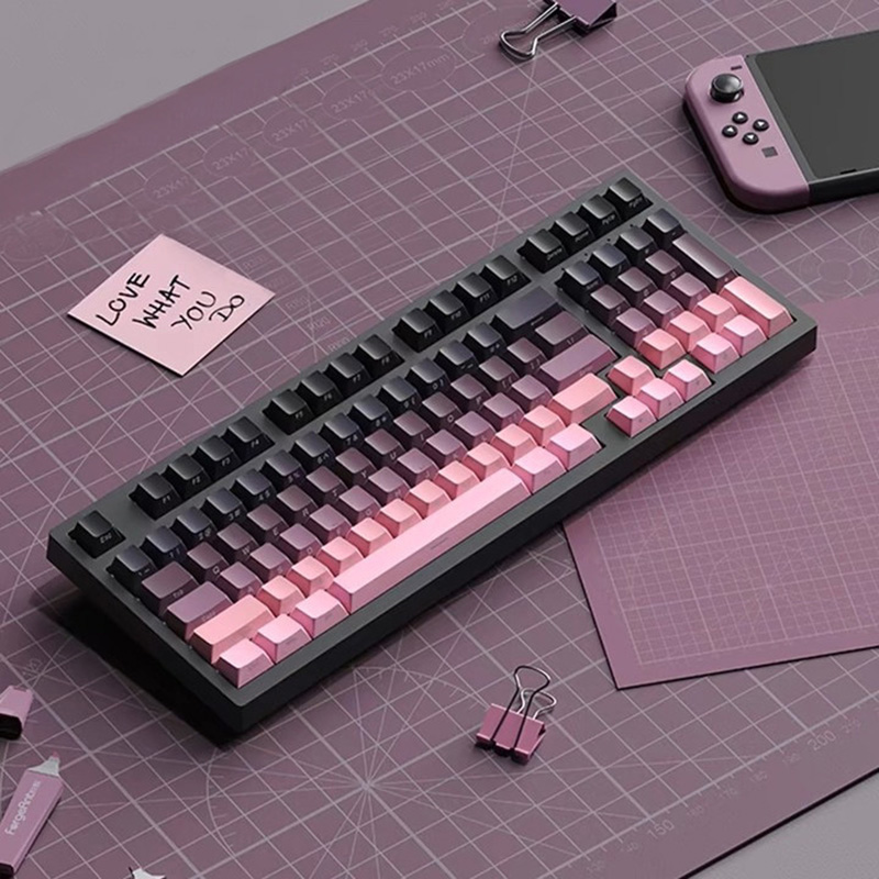Keycaps Gradien dengan Cetakan - Gaming Keyboard Typewriter ulasan dan harga