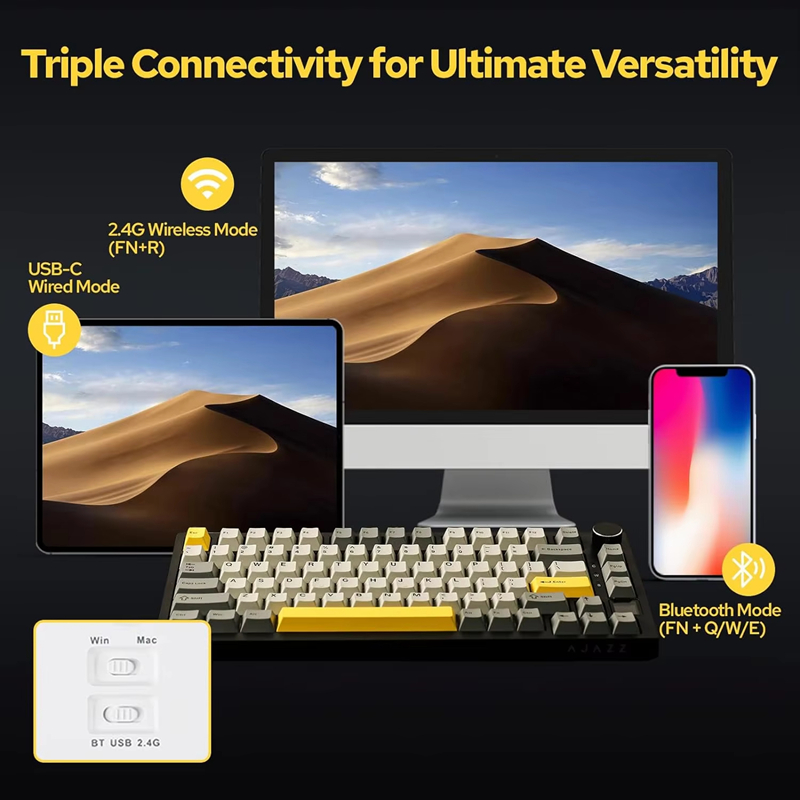 AK820/AK820Pro Keyboard Mekani - Gaming Keyboard Mechanical Wireless ulasan dan harga