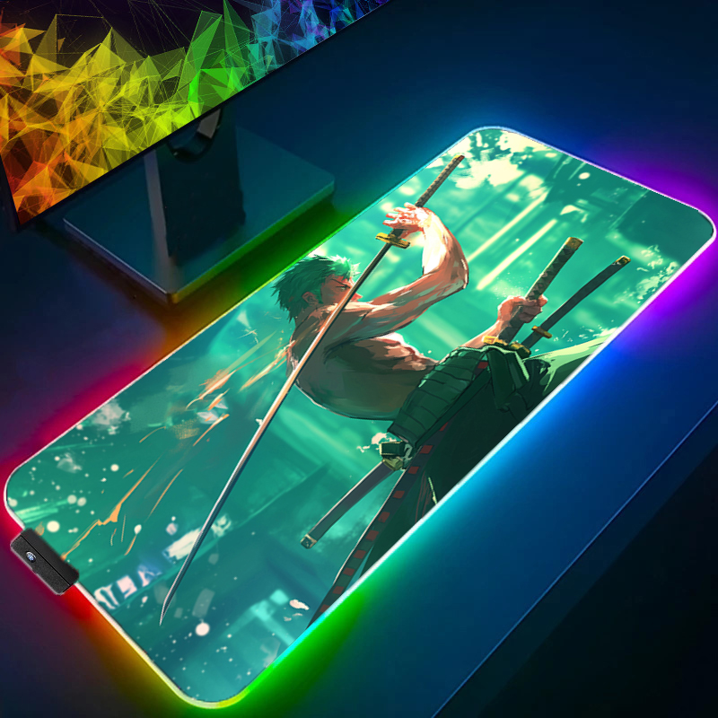 ONE PIECE Zoro Mouse Pad RGB A - Gaming Keyboard Affordable ulasan dan harga