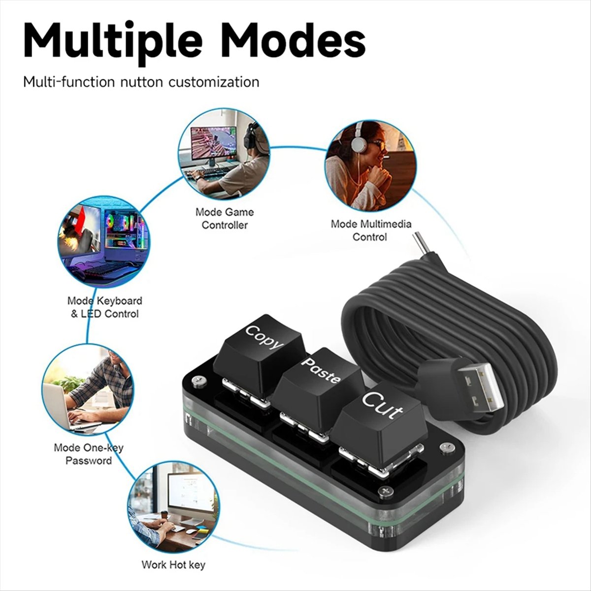 Doyou 3 Tombol Pemrograman Mak - Gaming Keyboard Types ulasan dan harga