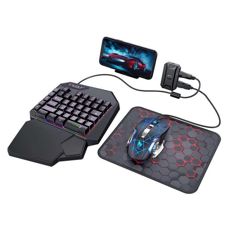 T-Wolf Tf950 5 in 1 Keyboard G - Gaming Keyboard 1 Hand ulasan dan harga