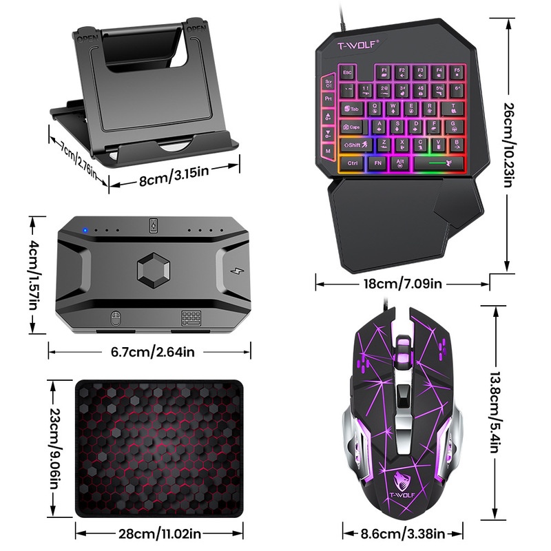 T-Wolf Tf950 5 in 1 Keyboard G - Gaming Keyboard 1 Hand ulasan dan harga