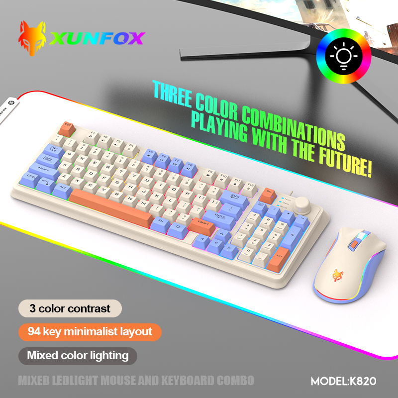 K820 Set Keyboard Game berkabe - Gaming Keyboard And Mouse Wireless ulasan dan harga